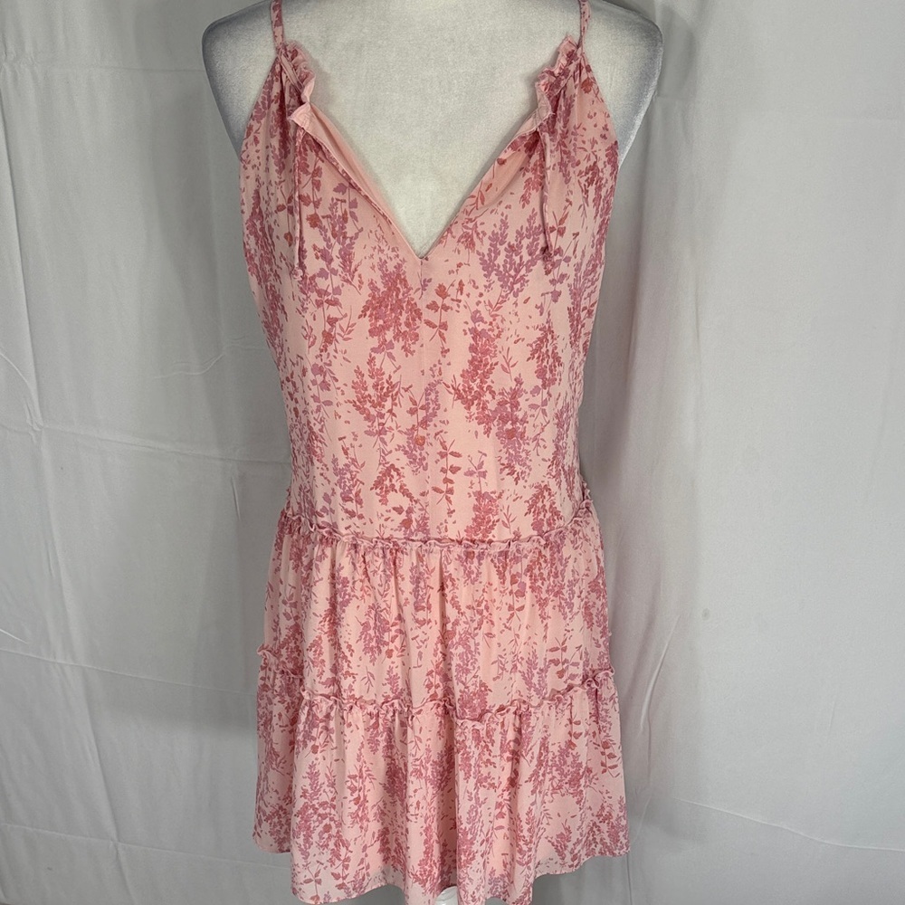 DREW Anthropologie Pink Floral Mini Dress